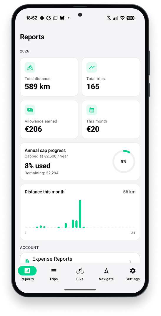 Application Sweel — tableau de bord des trajets et indemnités